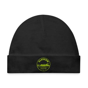 Glasgow Skyline Grünes Rundlogo - Baby Premium Organic Mütze - Schwarz - Vorne