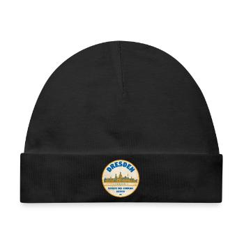 Dresden Skyline Vintage-Label - Baby Premium Organic Mütze - Schwarz - Vorne