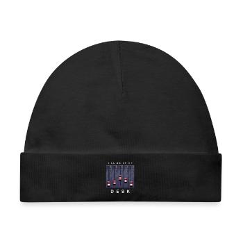 Ich bin an meinem Schreibtisch Mischpult Design - Baby Premium Organic Mütze - Schwarz - Vorne