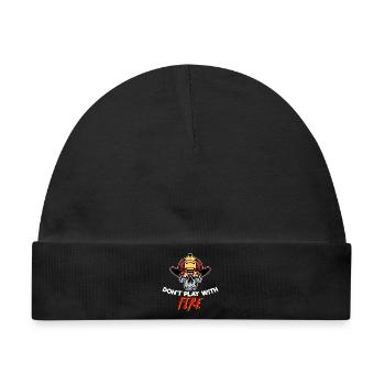 Feuer Statement Feuerwehr Feuerwehrhelm Brennen - Baby Premium Organic Mütze - Schwarz - Vorne