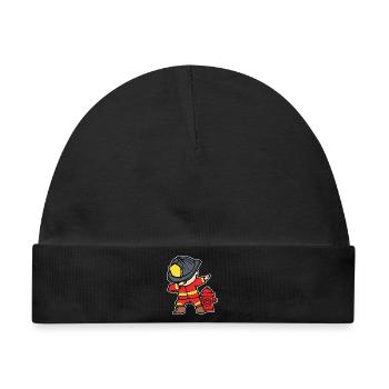 Feuerwehrhelm Feuerwehrmann Brandschutz Feuerwehr - Baby Premium Organic Mütze - Schwarz - Vorne