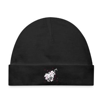 Kirschblüten Sakura Frühling - Baby Premium Organic Mütze - Schwarz - Vorne