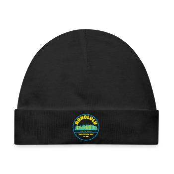 Honolulu Skyline Retro Abzeichen - Baby Premium Organic Mütze - Schwarz - Vorne