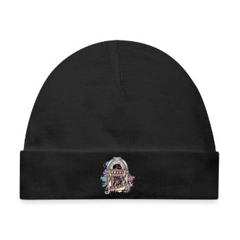 Jukebox im Graffiti Retro Look mit Schriftzug - Baby Premium Organic Mütze - Schwarz - Vorne