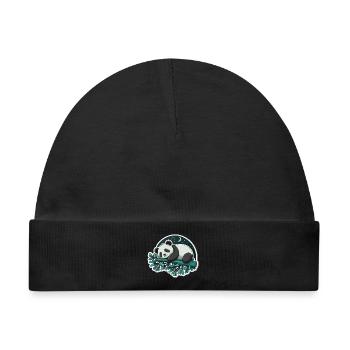 Sleeping Panda - Baby Premium Organic Mütze - Schwarz - Vorne