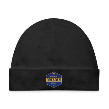 Dresden Signet Blau-Gold - Baby Premium Organic Mütze - Schwarz - Vorne