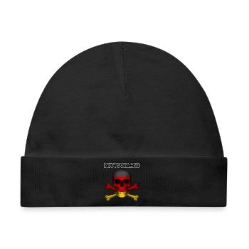 Skull Jolly Roger Pirate Flag Deutschland R6Z - Baby Premium Organic Mütze - Schwarz - Vorne