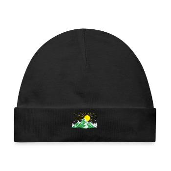 Berge Natur Wandern Naturliebhaber Gletscher - Baby Premium Organic Mütze - Schwarz - Vorne