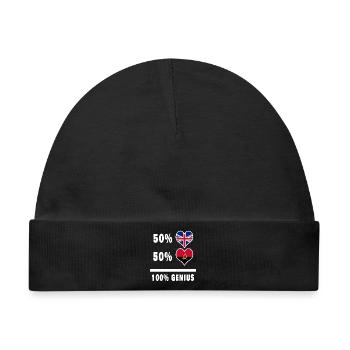 Angola und Großbritannien 100% Genius Flagge - Baby Premium Organic Mütze - Schwarz - Vorne