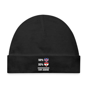 Libanon und Großbritannien 100% Genius Flagge - Baby Premium Organic Mütze - Schwarz - Vorne