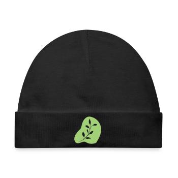 Blätter - Baby Premium Organic Mütze - Schwarz - Vorne