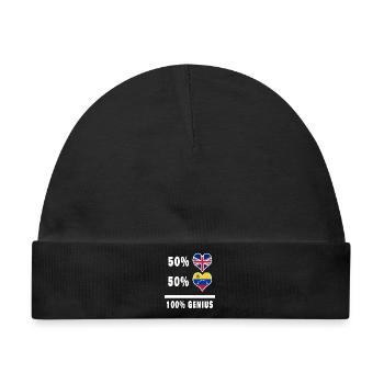 Venezuela und Großbritannien 100% Genius Flagge - Baby Premium Organic Mütze - Schwarz - Vorne