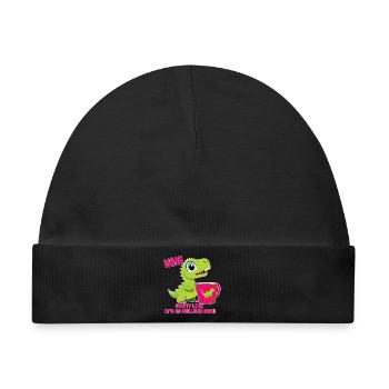 Lustiger Dinosaurier, Party, Partyzeit - Baby Premium Organic Mütze - Schwarz - Vorne