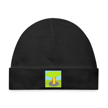 Baumdurchbruch Pop Art Waldszene - Baby Premium Organic Mütze - Schwarz - Vorne