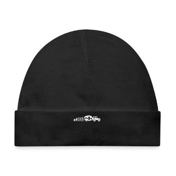Camping Wanderlust Wanderer Camper Wohnwagen - Baby Premium Organic Mütze - Schwarz - Vorne