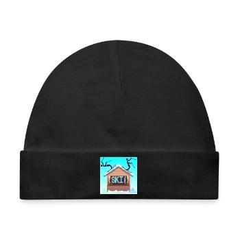 SKIANFÄNGER SKIFAHREN WINTERURLAUB - Baby Premium Organic Mütze - Schwarz - Vorne