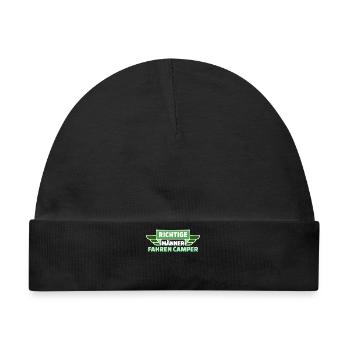 Camping Wanderer Camper Wanderlust Statement - Baby Premium Organic Mütze - Schwarz - Vorne