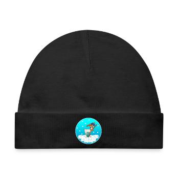 WINTER HÜHNERSTALL HÜHNER SCHNEEFALL - Baby Premium Organic Mütze - Schwarz - Vorne
