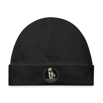 Bengalischer Tiger Porträt Aufnäher: Indische Fauna - Baby Premium Organic Mütze - Schwarz - Vorne