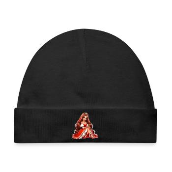 Ded Moroz Snegurotschka russischer Weihnachtsmann - Baby Premium Organic Mütze - Schwarz - Vorne