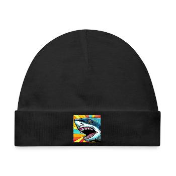 Hai Pop Art - Baby Premium Organic Mütze - Schwarz - Vorne