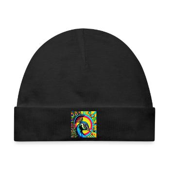 Pfau Pop Art - Baby Premium Organic Mütze - Schwarz - Vorne