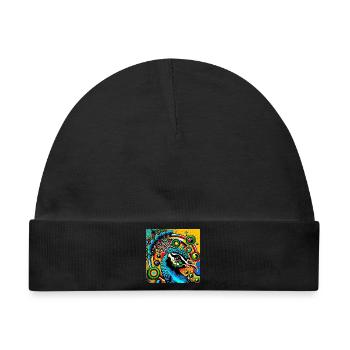 Pfau Pop Art - Baby Premium Organic Mütze - Schwarz - Vorne