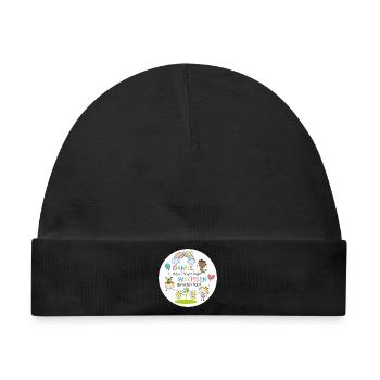 Danke fürs Wachsen – Kinderfreundliches Design - Baby Premium Organic Mütze - Schwarz - Vorne
