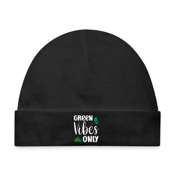Nur grüne Vibes - Baby Premium Organic Mütze - Schwarz - Vorne