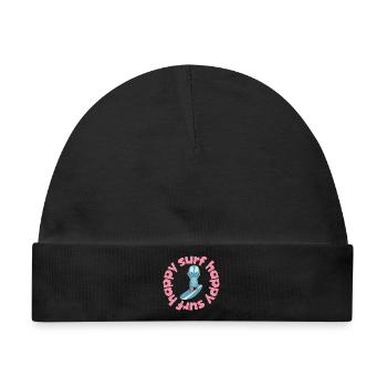 Lustige Surf-Kawaiifigur  - Baby Premium Organic Mütze - Schwarz - Vorne