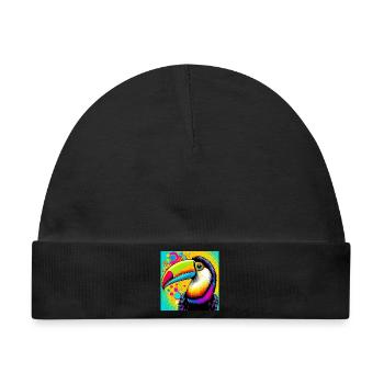 Tukan Pop Art - Baby Premium Organic Mütze - Schwarz - Vorne