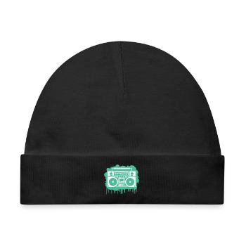 Cyan Ghettoblaster - Baby Premium Organic Mütze - Schwarz - Vorne