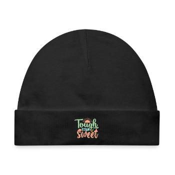 Tough und süß - Baby Premium Organic Mütze - Schwarz - Vorne