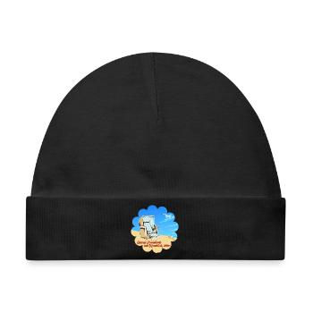 Strandkorb mit Meerblick Ferien Urlaub Erholung - Baby Premium Organic Mütze - Schwarz - Vorne