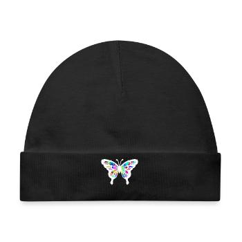 Schmetterling Street Art Graffiti Strassenkunst - Baby Premium Organic Mütze - Schwarz - Vorne