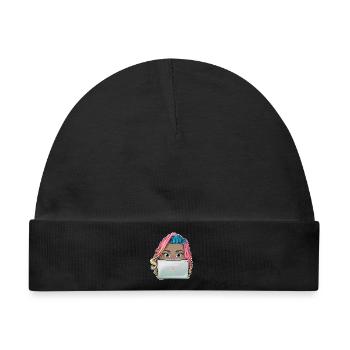 Lebendiges Reva Prisma arbeitendes Mädchen Design - Baby Premium Organic Mütze - Schwarz - Vorne