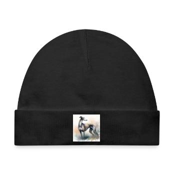 Aquarell Greyhound - Baby Premium Organic Mütze - Schwarz - Vorne