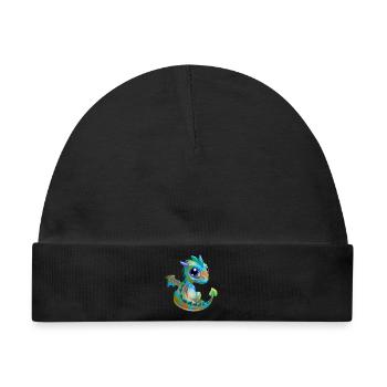 Baby Drache Psy| Niedlicher Psy Baby Drache - Baby Premium Organic Mütze - Schwarz - Vorne