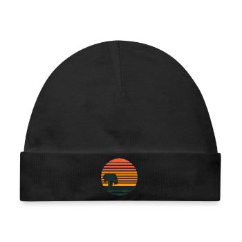 Sonnenuntergang mit Palmen - Baby Premium Organic Mütze - Schwarz - Vorne