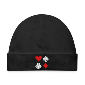 Glücksspiel Roulette Lotterie Poker Zocken Casino - Baby Premium Organic Mütze - Schwarz - Vorne