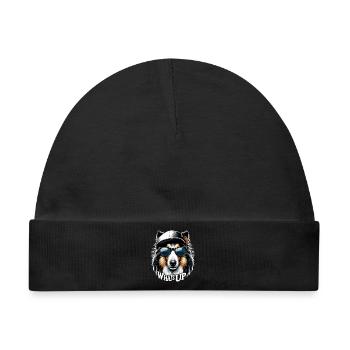 Collie Was geht Gangsta Gangster Hund Geschenk - Baby Premium Organic Mütze - Schwarz - Vorne