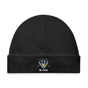 Schnee Wintersport Skifahrer Spruch Schifahren - Baby Premium Organic Mütze - Schwarz - Vorne