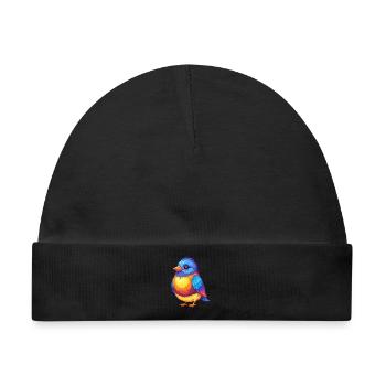 Fink, bunter Kawaii, Zeichentrickfigur, Vogel - Baby Premium Organic Mütze - Schwarz - Vorne