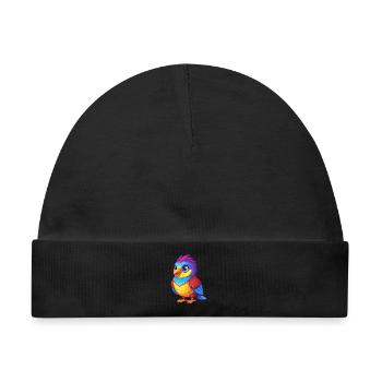 Kuckuck Bunt Kawaii Cartoon Figur Vogel - Baby Premium Organic Mütze - Schwarz - Vorne