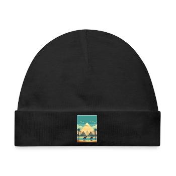 Kairo Ägypten Große Pyramiden Von Gizeh Reiseposter - Baby Premium Organic Mütze - Schwarz - Vorne
