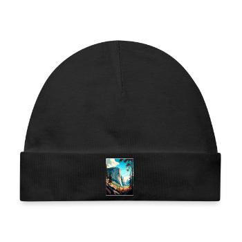 Yosemite El Capitan Kalifornien Reiseposter WPA - Baby Premium Organic Mütze - Schwarz - Vorne