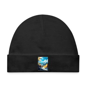 Aspen Ski Resort Colorado Reiseposter Souvenir - Baby Premium Organic Mütze - Schwarz - Vorne