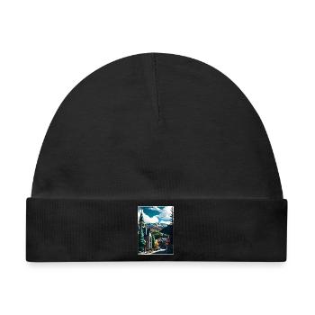 Vail Ski Resort Colorado Reiseposter Souvenir - Baby Premium Organic Mütze - Schwarz - Vorne