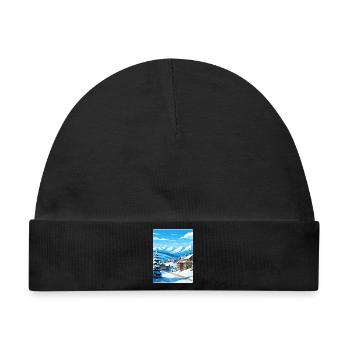 Vail Ski Resort Skifahren Reise Poster Souvenir WPA - Baby Premium Organic Mütze - Schwarz - Vorne