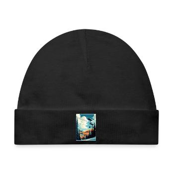 Vail Ski Resort Skifahren Reise Poster Souvenir WPA - Baby Premium Organic Mütze - Schwarz - Vorne